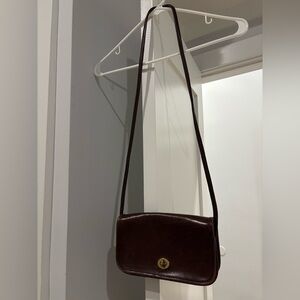 Vintage Coach Leather Crossbody Bag Brown